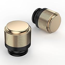 FURNIWARE 10 Pack Cabinet Knob, 1" Gold and Black