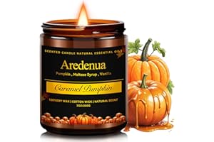 Caramel Pumpkin Candle | Fall Scented Candles, Halloween Pumpkin Candle for Home, Scented Candles for Autumn - 7 OZ Soy Candl