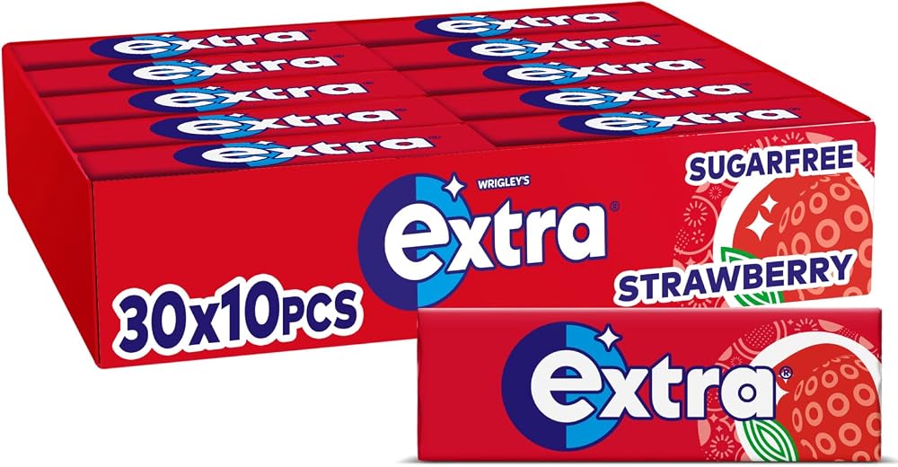 Extra Strawberry Sugar Free Chewing Gum 300 Pieces Bulk Pack