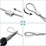 YSDMY 70 Pcs Wire Rope Thimble Sets Stainless Steel Aluminum Crimp Sleeves 2mm view 4