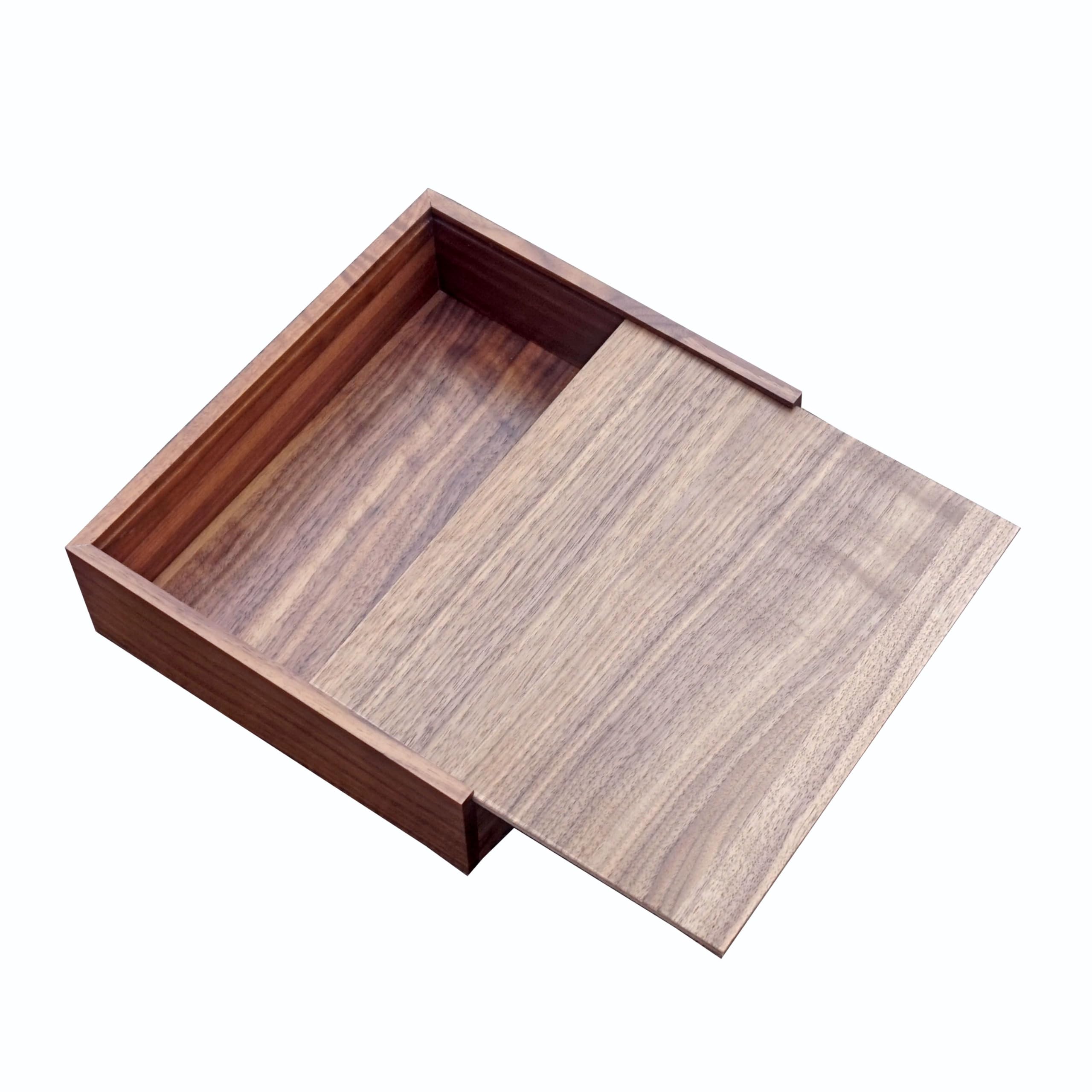 Photo 1 of LONMAIX Handmade Walnut Large Decorative Storage Wooden Jewelry Box Photo Storage Box Suitable for Wedding Birthday Gift (9.45(L) *7.85(W) *2.55 inch(H), Walnut Box)
