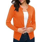 Urban CoCo Women's Long Sleeve Crew Neck Button Down Knit Cardigan Sweater