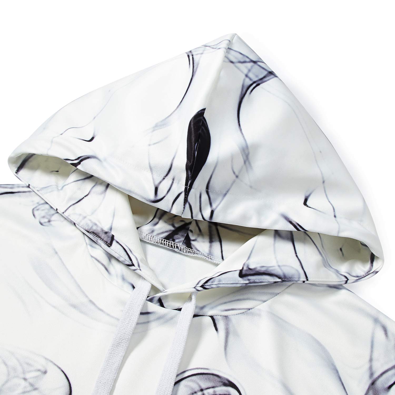 ALOOCA Women\'s Long Sleeve Party Smoke Hoodie Pullover Sweatshirt Dress Kangaroo Pocket