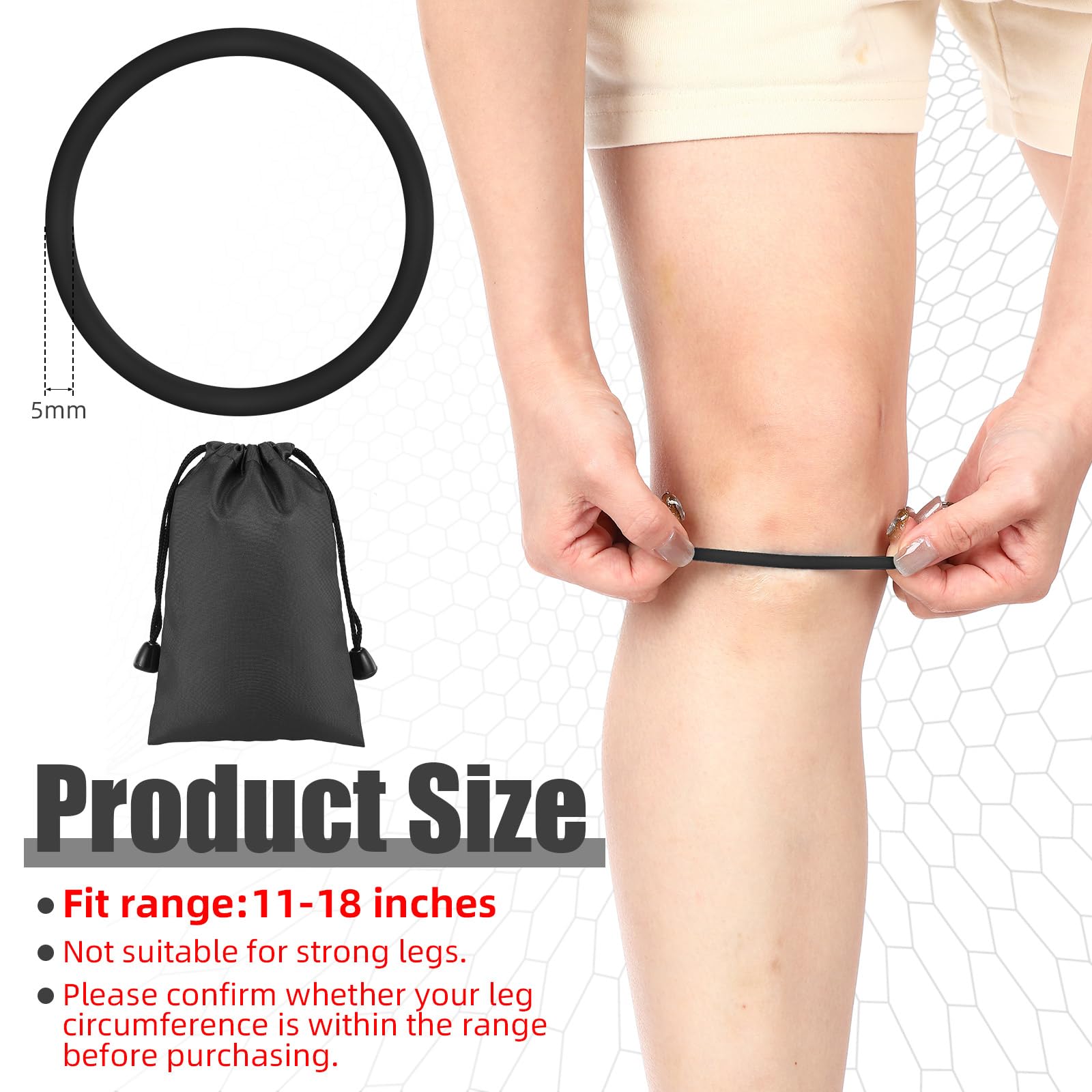 Silicone Patella Knee Band for Basketball Patella Tendon Support Knee Pain Running Tendon Brace Support Strap(2,Black,M)