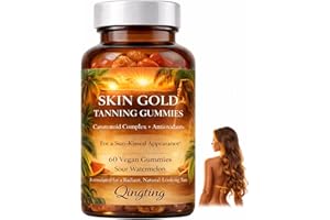 Skin Tanning 𝐆𝐮𝐦𝐦𝐢𝐞𝐬, Daily Use for Gold-Looking Skin Tone, 60 Count