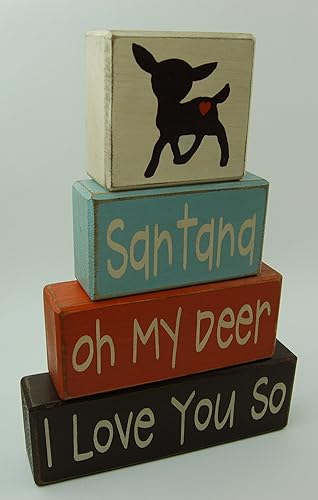 Amazon Com Personalized Name Oh My Deer I Love You So Baby Deer Hunting Room Hunting Deer Nursery Decor Hunting Baby Shower Primitive Country Wood Stacking Sign Blocks Home Decor Handmade