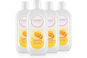 NXPPYY Floor Cleaning Solution Compatible with Tineco iFLOOR Series, All Robot Vacuums & Wireless Wet-Dry Mops, 4 Bottle Floor Cleaner Refill, Orange Scent