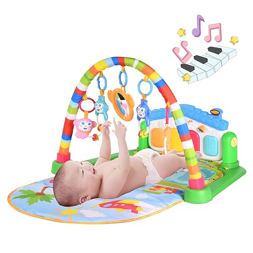 Hoopeum Baby Play Mat Toys for 0-3-6-12 Months,Activity Jungle Gym