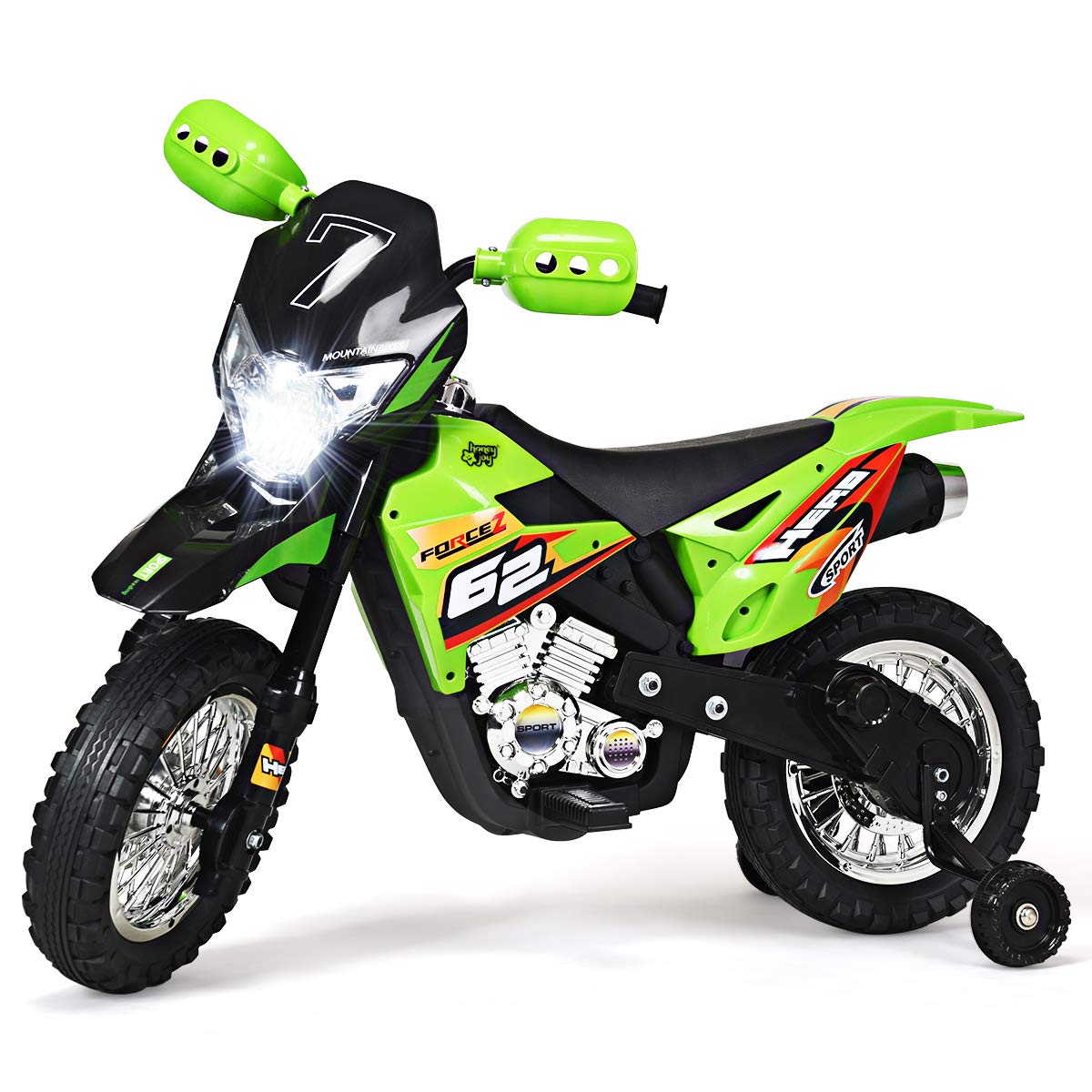 electric motorcycle with training wheels