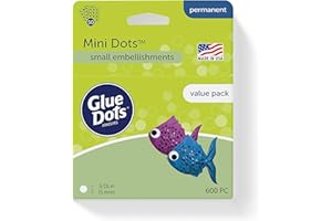 Glue Dots, Mini Dots Value Pack, Double-Sided, 3/16", 600 Dots, DIY Craft Glue Tape, Sticky Adhesive Glue Points, Liquid Hot Glue Alternative, Clear