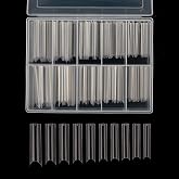 Square C Curve Extra Long Nail Tips, Half Cover Clear Acrylic Fake Nail Tips, Press On Nail False Nails with Case for Nail Salons and DIY Nail Art, 200PCS, 10 Sizes (Clear)