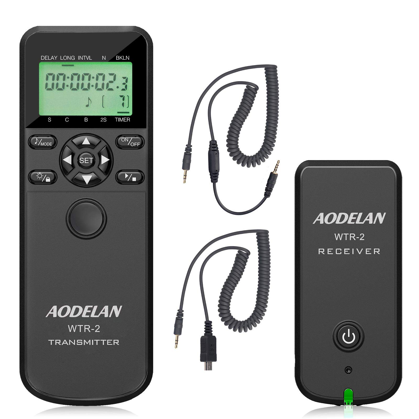 AODELAN WTR-2 Timer Shutter Release Wireless Remote Control Olympus E-M1, E-M5 Mark II, E-M10 Mark II, Panasonic DMC-FZ100, FZ200, FZ1000, FZ2500, GH5, GX1, GX7, GX8