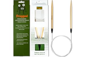 Froggod Bamboo Circular Knitting Needles Size 8 – 3.15-inch Bamboo Knitting Needle Tips, 31.5-inch Total Length, Lightweight Wooden Needles