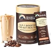 GLP-1 Supplement Shake &amp; Meal Replacement Powder - with 12g Fiber to Promote Fullness, Supports Gut Health, Metabolism &amp; Natural GLP-1 Booster, Sugar Free, Chocolate Coffee Flavor,10.58 OZ
