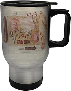 Fleisch-Fest Salami Italien New World Chef Edelstahl Thermischer Reisebecher 14oz 400ml Becher Tasse b959ts