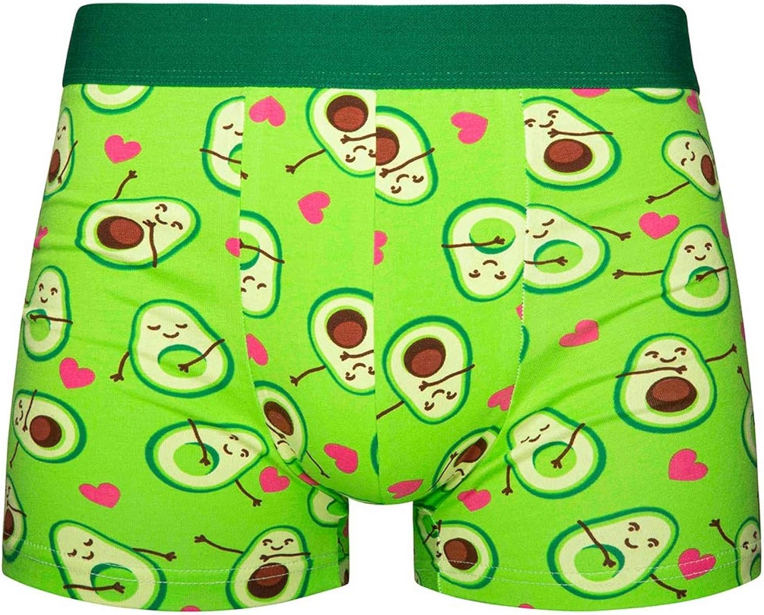Good Mood Mens Food Fitted Boxer Trunks Avocado Love Adult M Green