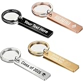 BEXOA EDC Custom Keychain with Name Text, Gift for Men Women | Personalized Double Sided Engraving Logo, Stainless Steel Key Chain for Him Boyfriend Dad