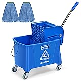MATTHEW Cleaning Blue 22Quart Compact Mop Bucket