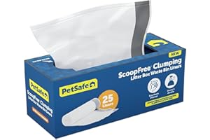 PetSafe Litter Box Liners - Supports Easy Clean Up - Disposable Liners - Durable Plastic - Convenient Drawstring - Hassle-Free Cleaning - ScoopFree Clumping Waste Bin Liners