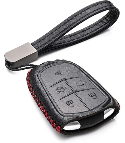 Key Fob Cover For Cadillac: 5 Buttons Key Fob Case Fit For Cadillac XT4...