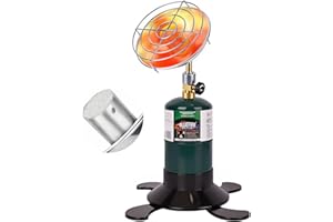 HOTDEVIL Portable Propane Heater with Catalytic Burner for Camping Outdoor Space 6200BTU Power with Control Valve Patio Heater 1lb Small Propane Gas Tank Holder Tent Garage Fishing stove buddy(Upgraded Burner)