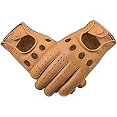 Genuine Leather Driving Gloves for Men (Light Tan, X-Large)