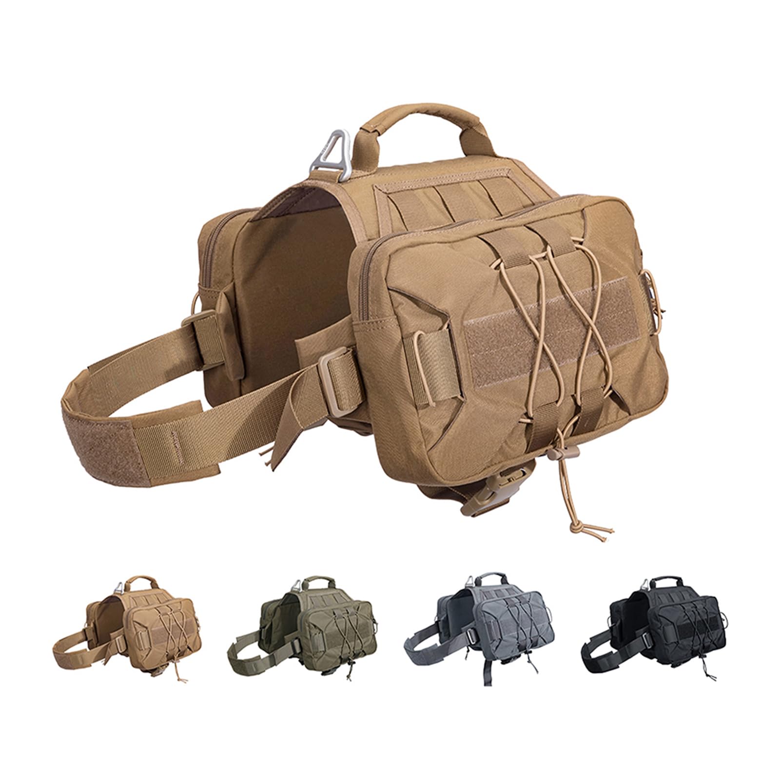 EXCELLENT ELITE SPANKER Dog Pack Hound Saddle Bag Backpack for Travel Camping Hiking Medium & Large Dogs with 2 Capacious Side Pockets(COB-L)