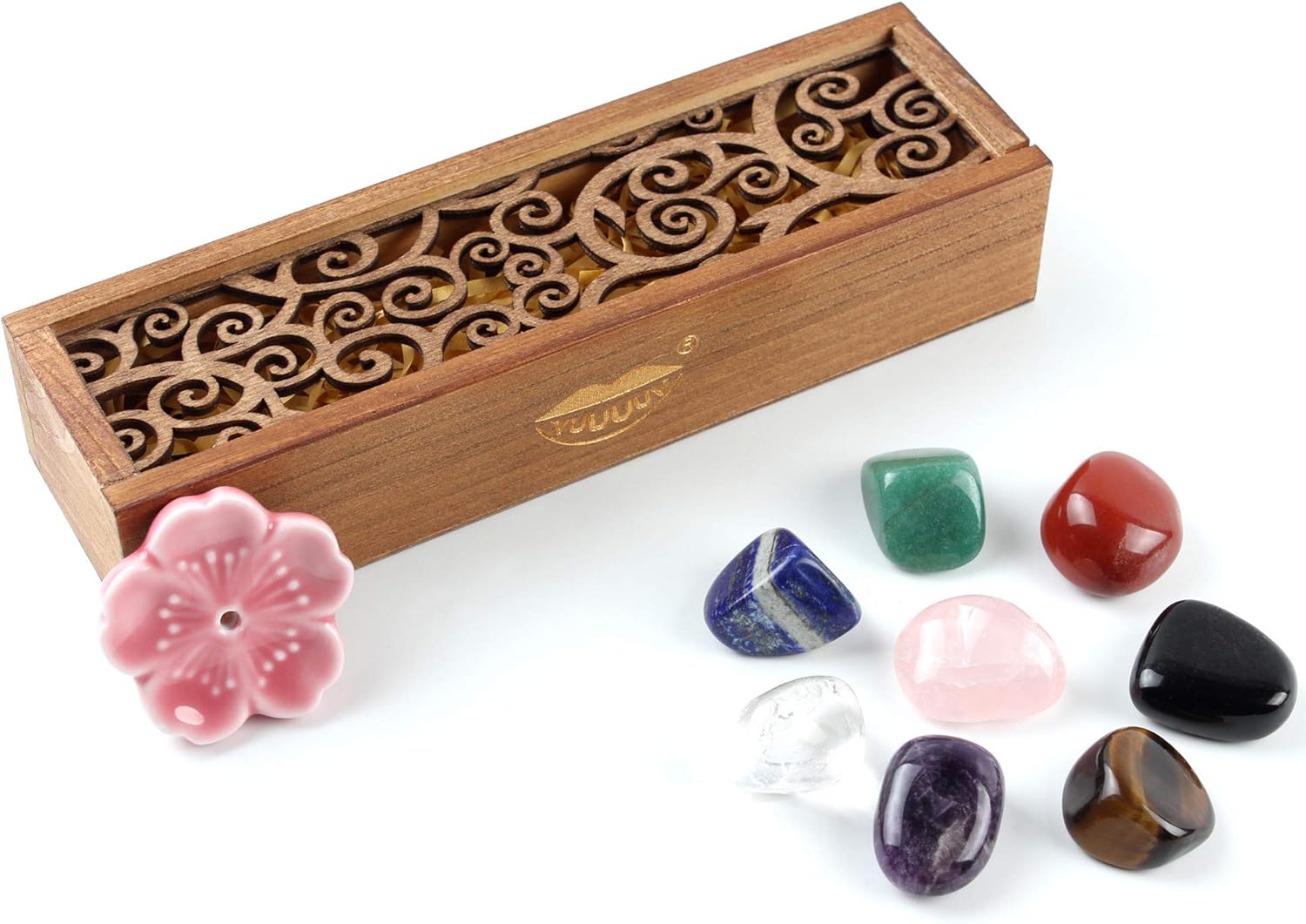 vuUUuv Chakra Stones Set -Reiki Healing Crystals for Healing, Meditation, Chakra Balance or Ritual (8 Pcs Set): Home & Kitchen