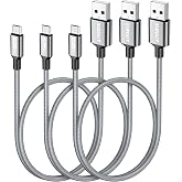 SUNGUY Short Micro USB Cable [3-Pack,1.5ft], Nylon Braided USB to Micro USB 2.0 Fast Charging &amp; Data Sync Cord for Samsung Galaxy S6 S7, Tab 4, LG, Power Bank, Android Phone