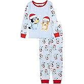 Bluey unisex-child 2-Piece Snug-fit Cotton Holiday Pajama Set, Soft & Cute for Kids