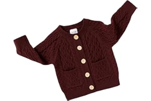 YOUNGER TREE Toddler Baby Girl Boy Cardigan Long Sleeve Button Knit Sweater Unisex Fall Winter Clothes