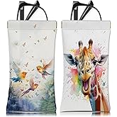 BHAHB 2 PCS Glasses Eyeglass Sunglasses Case Pouch Soft PU Leather Cute Aesthetic with Cleaning Cloth for Boys Men Man