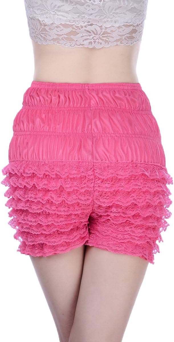 Women Sexy Ruffled Lace Panties Sissy Pettipant Dance Bloomers Frilly Shorts