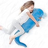 Tianmihou 36inch Giant Axolotl Plush Stuffed Animal, Big Blue Axolotl Glow in The Dark Fluorescent Plushies, Large Body Pillow Gifts for Kids Boy Girl Adults, Birthday, Valentine's Day