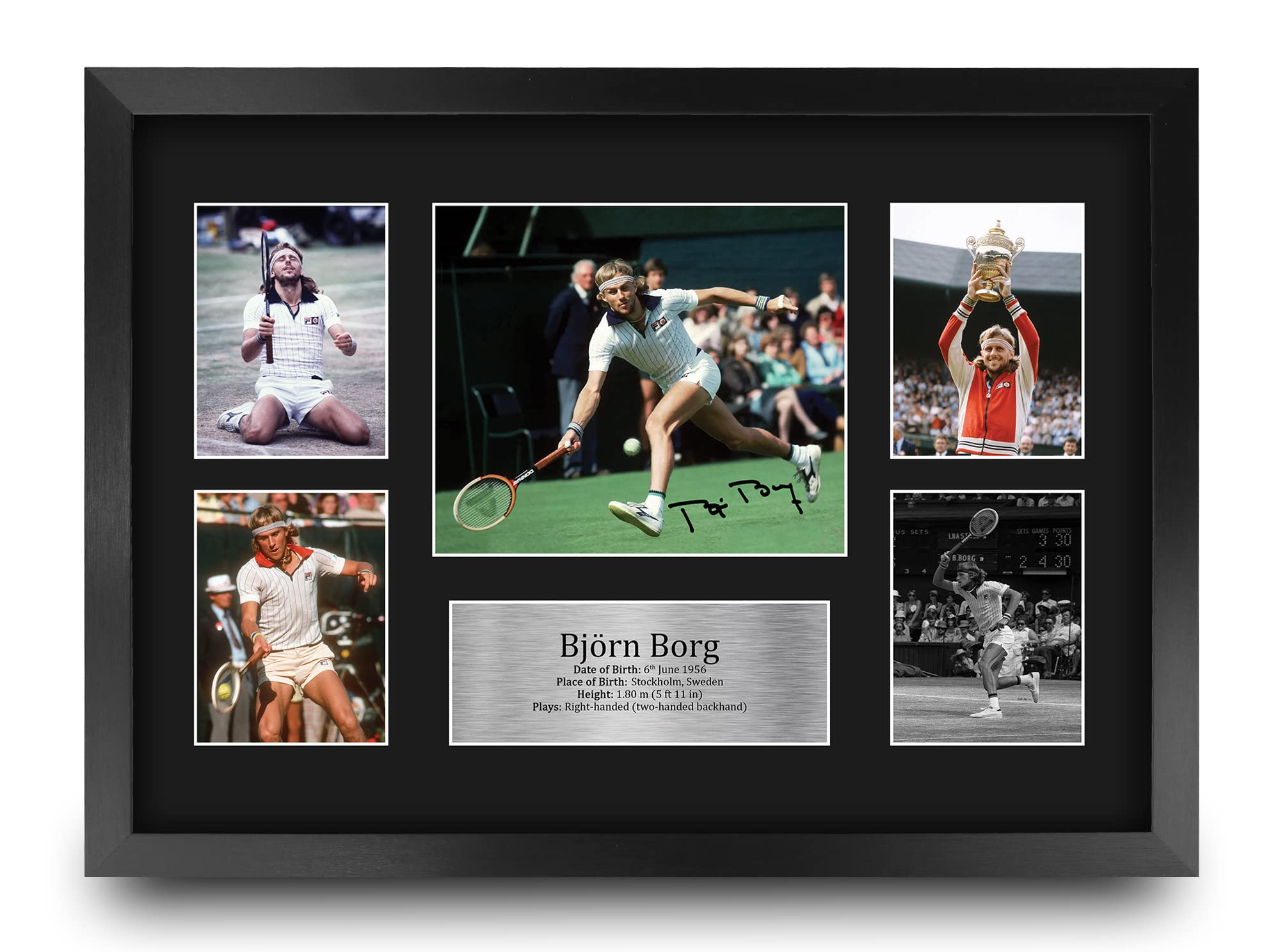 HWC Trading FR A3 Bjorn Borg Tennis Gifts Printed Signed Autograph Picture for Memorabilia Fans - A3 Framed