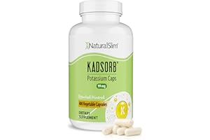 NaturalSlim Natural Potassium Citrate Gluconate 99 mg - Kadsorb Supports Electrolyte Balance & Normal pH - Absorbable Potassium Supplements with Essential Minerals - Non GMO 400 Capsules 1 Pack