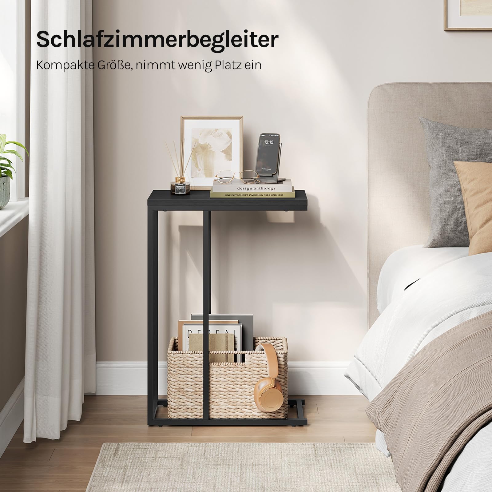 WOLTU Beistelltisch,Couchtisch C Form，Sofa Tisch mit Metallgestell 4