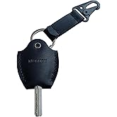 MEEBOY Handmade Leather car Key Sleeve for Broken Key car Key Cover for Men and Women (Black)