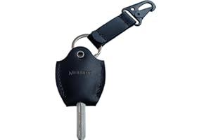 MEEBOY handmade leather car key sleeve for broken key car key cover for men and women (Black)