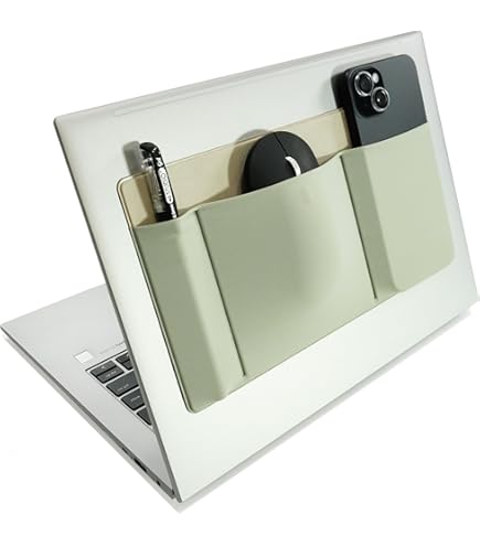 thumbnail image 2 of Lacdo 3-Pocket Mouse Holder For Laptop Stick On, External Hard Drive 2 of 12