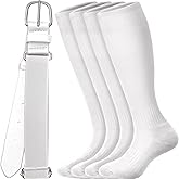 ROLVNHTV Baseball Socks and belt Combo Set Men's Baseball Belt with Softball Sock Elastic Waist Belts