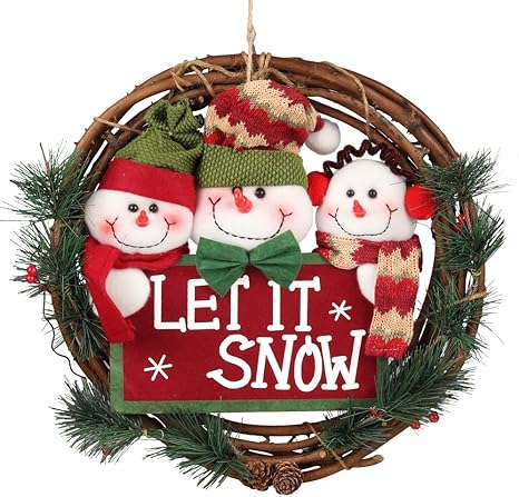 Traditional Christmas Wreath Dried Grapevine Wreath Door Wall