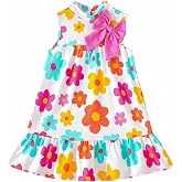 Ichigobaby Kids Little Girl Clothes Sleeveless A Line Swing Midi Dress Toddler Casual Dresses Summer Outfits Sundress