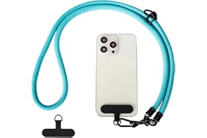 DASHTHER Cell Phone Lanyard, Universal Adjustable Detachable Phone Lanyard, Phone Strap, with Phone Lanyard Patch×2 (Blue-Green)