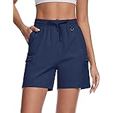 TACVASEN Women's 5" Hiking Cargo Shorts Lightweight UPF 50+ Quick Dry Athletic Shorts with Pockets Golf Outdoor Summer