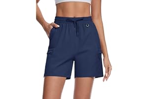 TACVASEN Women's 5" Hiking Cargo Shorts Lightweight UPF 50+ Quick Dry Athletic Shorts with Pockets Golf Outdoor Summer