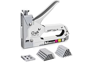 WETOLS Upholstery Staple Gun, Heavy Duty Staple Gun, 3 in 1 Manual Stapler Gun with 2400 Staples, Power Brad Nailer for Wood, Material Repair, Carpentry, Decoration, Furniture, DIY - WE808