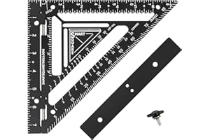 SmartSquare Commando 7.5" - Advanced Carpenter Square with Jig Block - Accurate Flatwork and Repetitive Markings (Midnight)
