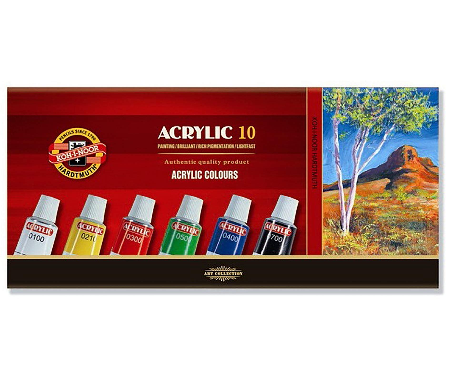 KOH-I-NOOR 016270300000 16 ml Set of Acrylic Colour Paint (Pack of 10)