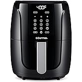 Gourmia Air Fryer Oven Digital Display 5 Quart Large AirFryer Cooker 12 1-Touch Cooking Presets, XL Air Fryer Basket 1500w Po